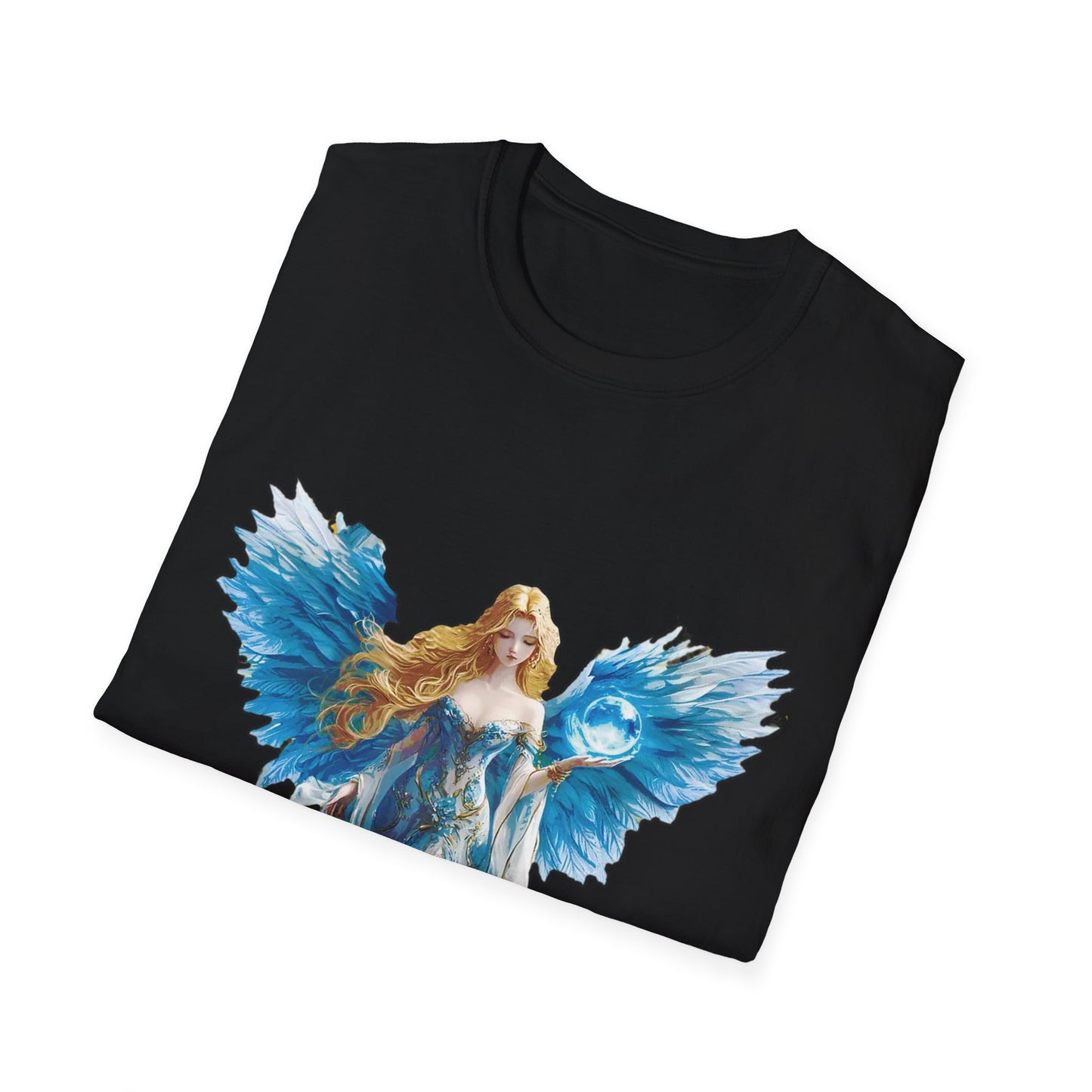 Angel & Prayer Unisex Softstyle T-Shirt - Spiritual Art Tee for Faith and Family