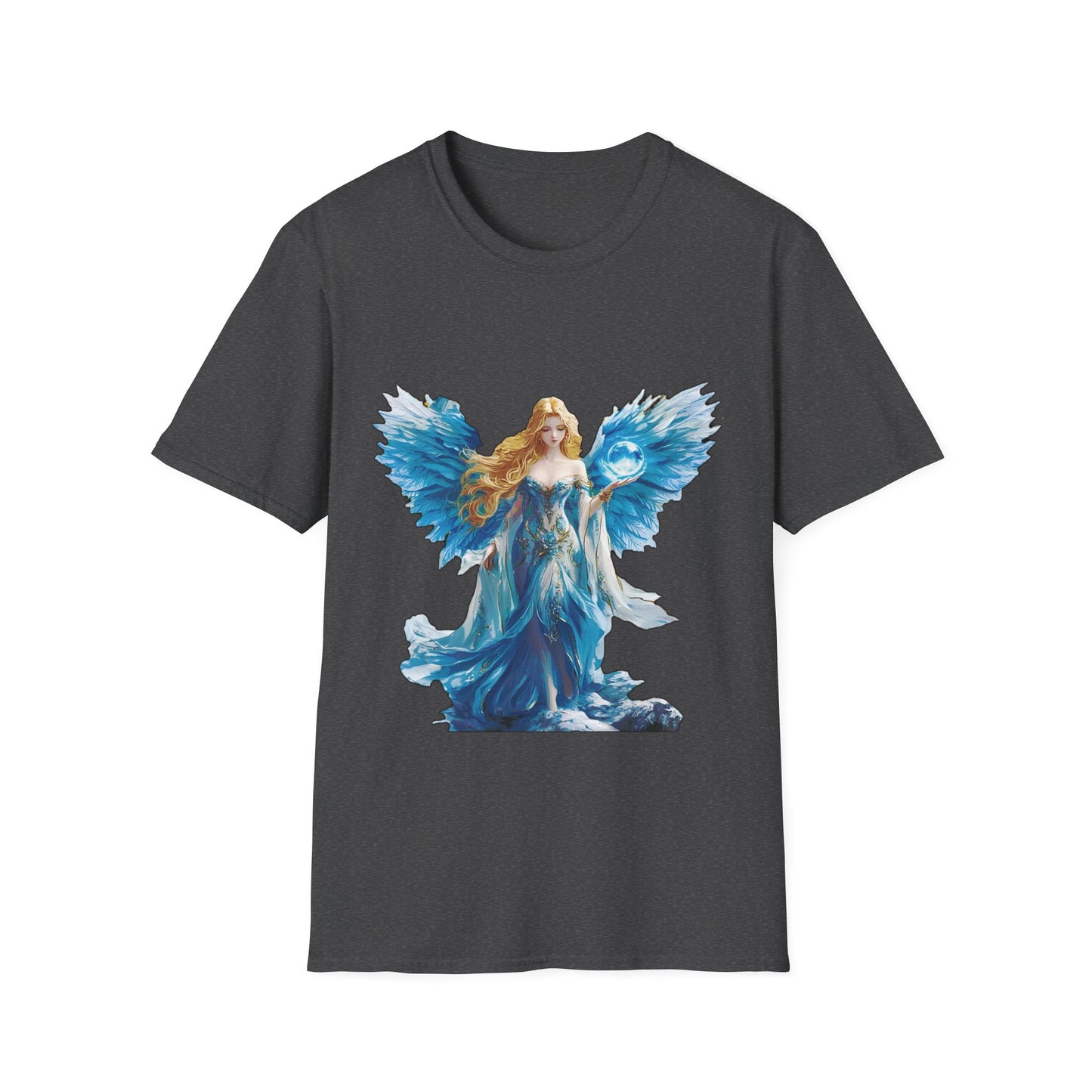 Angel & Prayer Unisex Softstyle T-Shirt - Spiritual Art Tee for Faith and Family