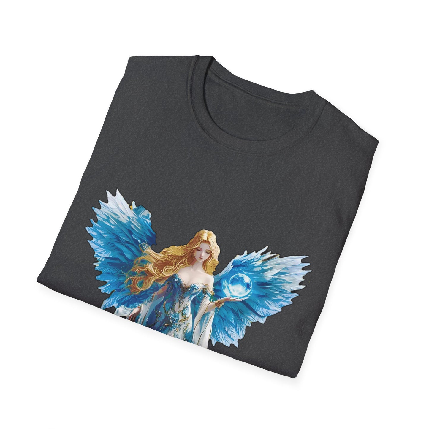 Angel & Prayer Unisex Softstyle T-Shirt - Spiritual Art Tee for Faith and Family