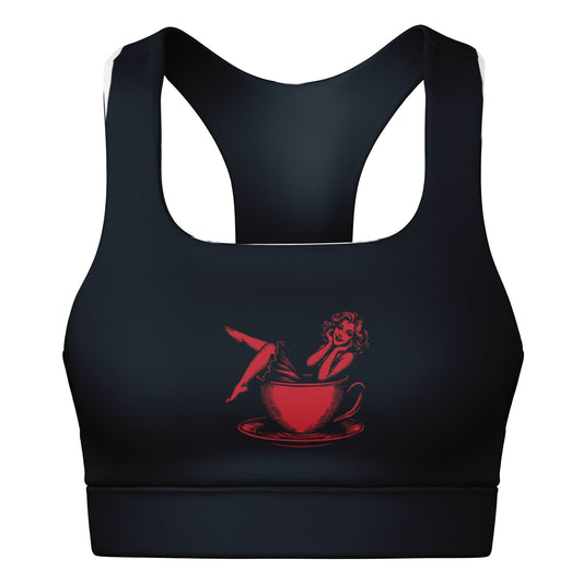 Tea Bitch Padded Sports Bra - AOP
